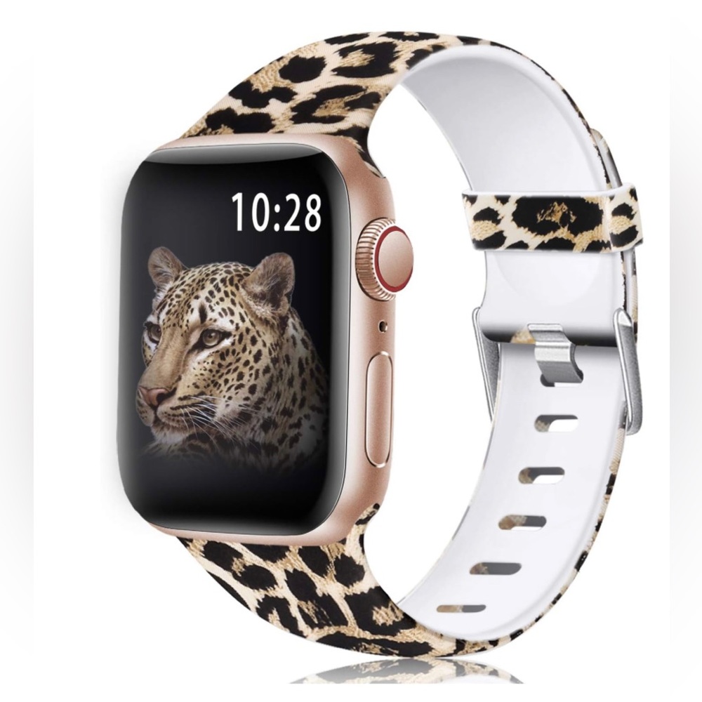 Leopard Band for Apple Watch Series 4/3/2/1 Soft Silicone Strap 38mm 40mm NEW